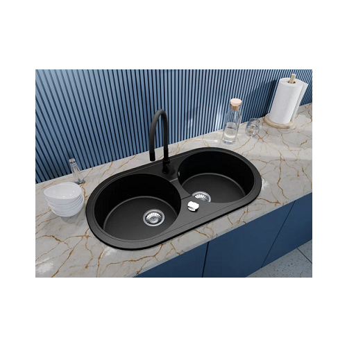 aranzacja zlewozmywak granitowy 2 komorowy Lirio